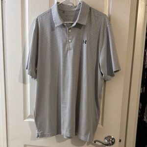 Under Armor Gray and white Polo Shirt